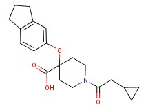 1-(cyclopropylacetyl)-4-(2,3-dihydro-1H-inden-5-yloxy)piperidine-4-carboxylic acid