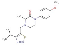 4-[(4-isopropyl-1,2,3-thiadiazol-5-yl)methyl]-1-(4-methoxyphenyl)-3-methyl-2-piperazinone