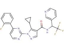 5-cyclopropyl-1-[4-(2-fluorophenyl)-2-pyrimidinyl]-N-[2,2,2-trifluoro-1-(3-pyridinyl)ethyl]-1H-pyrazole-4-carboxamide