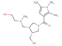 2-[({(3R*,4R*)-4-(hydroxymethyl)-1-[(1,2,5-trimethyl-1H-pyrrol-3-yl)carbonyl]pyrrolidin-3-yl}methyl)(methyl)amino]ethanol
