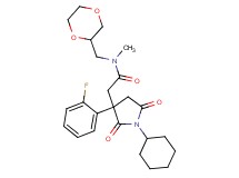 2-[1-cyclohexyl-3-(2-fluorophenyl)-2,5-dioxo-3-pyrrolidinyl]-N-(1,4-dioxan-2-ylmethyl)-N-methylacetamide