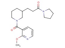2-methoxy-3-({3-[3-oxo-3-(1-pyrrolidinyl)propyl]-1-piperidinyl}carbonyl)pyridine