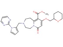 methyl 7-oxo-3-{[1-(2-pyrimidinyl)-1H-pyrrol-2-yl]methyl}-9-(tetrahydro-2H-pyran-2-ylmethoxy)-1,2,3,4,5,7-hexahydropyrido[1,2-d][1,4]diazepine-10-carboxylate