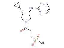 N-{(3R*,4S*)-4-cyclopropyl-1-[3-(methylsulfonyl)propanoyl]-3-pyrrolidinyl}-2-pyrimidinamine
