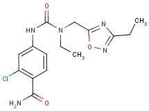 2-chloro-4-[({ethyl[(3-ethyl-1,2,4-oxadiazol-5-yl)methyl]amino}carbonyl)amino]benzamide