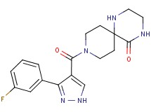 9-{[3-(3-fluorophenyl)-1H-pyrazol-4-yl]carbonyl}-1,4,9-triazaspiro[5.5]undecan-5-one