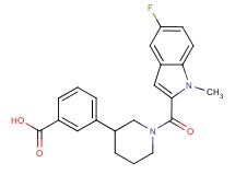 3-{1-[(5-fluoro-1-methyl-1H-indol-2-yl)carbonyl]piperidin-3-yl}benzoic acid