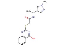 2-[(4-hydroxyquinazolin-2-yl)thio]-N-[1-(1-methyl-1H-pyrazol-4-yl)ethyl]acetamide