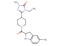 4-ethyl-2-methyl-5-{1-[(5-methyl-2,3-dihydro-1H-indol-2-yl)carbonyl]piperidin-4-yl}-2,4-dihydro-3H-1,2,4-triazol-3-one