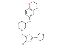 1-{[4-chloro-2-(1-pyrrolidinyl)-1,3-thiazol-5-yl]methyl}-N-(2,3-dihydro-1,4-benzodioxin-6-yl)-3-piperidinamine