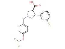 (3S*,4R*)-1-[4-(difluoromethoxy)benzyl]-4-(3-fluorophenyl)pyrrolidine-3-carboxylic acid