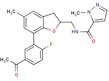 N-{[7-(5-acetyl-2-fluorophenyl)-5-methyl-2,3-dihydro-1-benzofuran-2-yl]methyl}-1-methyl-1H-pyrazole-5-carboxamide