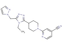 2-{4-[4-ethyl-5-(1H-pyrazol-1-ylmethyl)-4H-1,2,4-triazol-3-yl]piperidin-1-yl}isonicotinonitrile