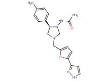 N-((3S*,4R*)-4-(4-methylphenyl)-1-{[5-(1H-pyrazol-3-yl)-2-furyl]methyl}-3-pyrrolidinyl)acetamide