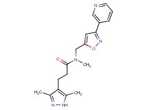 3-(3,5-dimethyl-1H-pyrazol-4-yl)-N-methyl-N-{[3-(3-pyridinyl)-5-isoxazolyl]methyl}propanamide