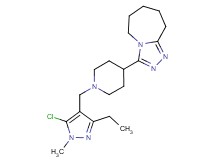 3-{1-[(5-chloro-3-ethyl-1-methyl-1H-pyrazol-4-yl)methyl]piperidin-4-yl}-6,7,8,9-tetrahydro-5H-[1,2,4]triazolo[4,3-a]azepine