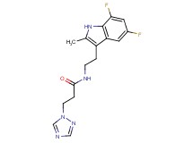 N-[2-(5,7-difluoro-2-methyl-1H-indol-3-yl)ethyl]-3-(1H-1,2,4-triazol-1-yl)propanamide