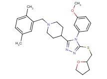 1-(2,5-dimethylbenzyl)-4-{4-(3-methoxyphenyl)-5-[(tetrahydro-2-furanylmethyl)thio]-4H-1,2,4-triazol-3-yl}piperidine