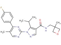 1-[4-(4-fluorophenyl)-5-methyl-2-pyrimidinyl]-5-isopropyl-N-[(3-methyl-3-oxetanyl)methyl]-1H-pyrazole-4-carboxamide