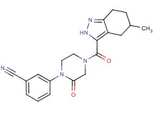 3-{4-[(5-methyl-4,5,6,7-tetrahydro-2H-indazol-3-yl)carbonyl]-2-oxo-1-piperazinyl}benzonitrile
