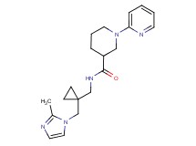 N-({1-[(2-methyl-1H-imidazol-1-yl)methyl]cyclopropyl}methyl)-1-pyridin-2-ylpiperidine-3-carboxamide