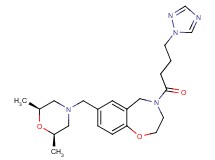 7-{[(2R*,6S*)-2,6-dimethyl-4-morpholinyl]methyl}-4-[4-(1H-1,2,4-triazol-1-yl)butanoyl]-2,3,4,5-tetrahydro-1,4-benzoxazepine