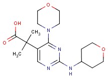 2-methyl-2-[4-morpholin-4-yl-2-(tetrahydro-2H-pyran-4-ylamino)pyrimidin-5-yl]propanoic acid