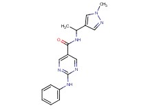 2-anilino-N-[1-(1-methyl-1H-pyrazol-4-yl)ethyl]pyrimidine-5-carboxamide