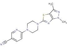 6-[4-(1,3-dimethyl-1H-pyrazolo[3,4-d][1,3]thiazol-5-yl)piperazin-1-yl]nicotinonitrile