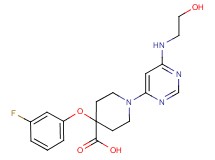 4-(3-fluorophenoxy)-1-{6-[(2-hydroxyethyl)amino]pyrimidin-4-yl}piperidine-4-carboxylic acid