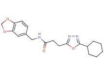 N-(1,3-benzodioxol-5-ylmethyl)-3-(5-cyclohexyl-1,3,4-oxadiazol-2-yl)propanamide