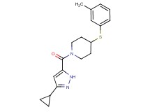 1-[(3-cyclopropyl-1H-pyrazol-5-yl)carbonyl]-4-[(3-methylphenyl)thio]piperidine