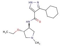 3-cyclohexyl-N-[(3S*,4S*)-4-ethoxy-1-methyl-3-pyrrolidinyl]-1H-pyrazole-4-carboxamide