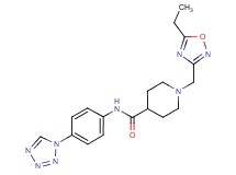 1-[(5-ethyl-1,2,4-oxadiazol-3-yl)methyl]-N-[4-(1H-tetrazol-1-yl)phenyl]piperidine-4-carboxamide