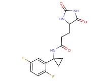 N-[1-(2,5-difluorophenyl)cyclopropyl]-3-(2,5-dioxo-4-imidazolidinyl)propanamide
