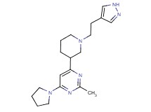 2-methyl-4-{1-[2-(1H-pyrazol-4-yl)ethyl]-3-piperidinyl}-6-(1-pyrrolidinyl)pyrimidine