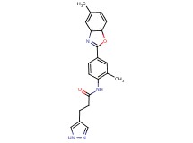 N-[2-methyl-4-(5-methyl-1,3-benzoxazol-2-yl)phenyl]-3-(1H-pyrazol-4-yl)propanamide