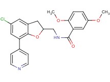 N-{[5-chloro-7-(4-pyridinyl)-2,3-dihydro-1-benzofuran-2-yl]methyl}-2,5-dimethoxybenzamide