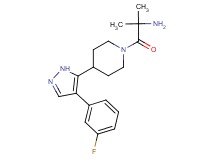 (2-{4-[4-(3-fluorophenyl)-1H-pyrazol-5-yl]piperidin-1-yl}-1,1-dimethyl-2-oxoethyl)amine