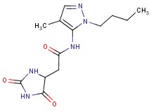 N-(1-butyl-4-methyl-1H-pyrazol-5-yl)-2-(2,5-dioxoimidazolidin-4-yl)acetamide