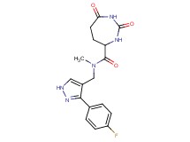 N-{[3-(4-fluorophenyl)-1H-pyrazol-4-yl]methyl}-N-methyl-2,7-dioxo-1,3-diazepane-4-carboxamide