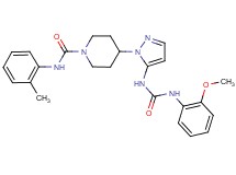 4-[5-({[(2-methoxyphenyl)amino]carbonyl}amino)-1H-pyrazol-1-yl]-N-(2-methylphenyl)-1-piperidinecarboxamide