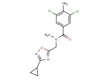 3,5-dichloro-N-[(3-cyclopropyl-1,2,4-oxadiazol-5-yl)methyl]-N,4-dimethylbenzamide