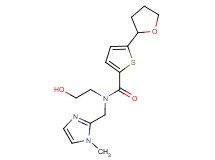 N-(2-hydroxyethyl)-N-[(1-methyl-1H-imidazol-2-yl)methyl]-5-(tetrahydrofuran-2-yl)thiophene-2-carboxamide