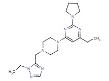 4-ethyl-6-{4-[(1-ethyl-1H-1,2,4-triazol-5-yl)methyl]piperazin-1-yl}-2-pyrrolidin-1-ylpyrimidine