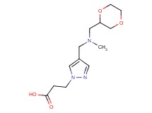 3-(4-{[(1,4-dioxan-2-ylmethyl)(methyl)amino]methyl}-1H-pyrazol-1-yl)propanoic acid