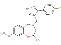 4-{[3-(4-fluorophenyl)-1H-pyrazol-4-yl]methyl}-8-methoxy-2-methyl-2,3,4,5-tetrahydro-1,4-benzoxazepine