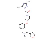 1-[3-({1-[(3,5-dimethyl-1H-1,2,4-triazol-1-yl)acetyl]-4-piperidinyl}oxy)phenyl]-N-(3-furylmethyl)-N-methylmethanamine