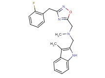 1-[3-(2-fluorobenzyl)-1,2,4-oxadiazol-5-yl]-N-methyl-N-[(3-methyl-1H-indol-2-yl)methyl]methanamine