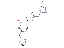 4-hydroxy-N-[1-methyl-2-(3-methyl-1H-pyrazol-5-yl)ethyl]-2-(1H-1,2,4-triazol-1-ylmethyl)pyrimidine-5-carboxamide